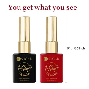 Vernis à ongles gel UR SUGAR 1-Step noir et rouge, flacons de 15ml pour manucure