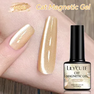 LILY'CUTE Champagne Gold Cat Magnetic Gel MC08 for Professional Shimmering Nail Art