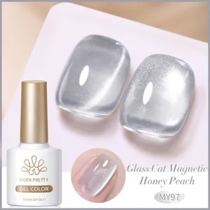 Born Pretty Honey Peach Glass Cat Magnetic Gel Nail Polish, high gloss shimmer MY97