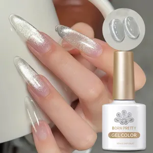 Born Pretty sparkling silver cat eye gel nail polish in 10ml bottle for manicure
