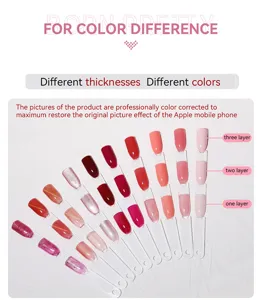 Macro detail of Born Pretty gel swatches showing color density in different layers