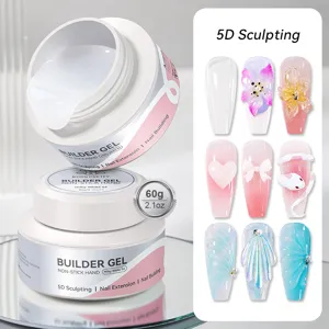 BORN PRETTY Solid Builder Gel For Nail Extension Non Stick Hand 5D Sculpting Soak Off LED UV Gel Clear Milky White Manicure
