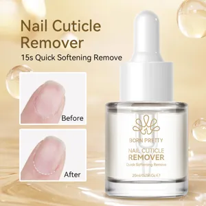 Professional BORN PRETTY nail cuticle remover essence bottle before and after detail