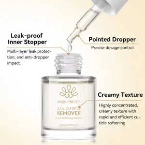 Detail view of Born Pretty nail cuticle remover showing pointed dropper and creamy texture