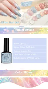 Detailed features and specification of LILY'CUTE glitter soak-off gel polish