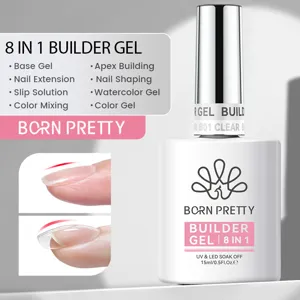 BORN PRETTY 8 In 1 Builder Gel Voor Nagels Transparant Nude Roze Nagelverlengingsgel Base Coat Strass Lijm Nail Art Functiegel
