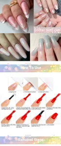 Comprehensive step-by-step tutorial for applying professional high-gloss glitter nail gel polish