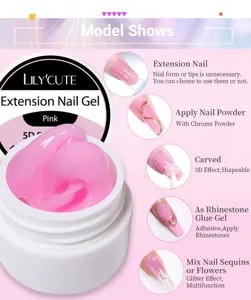 Detailansicht von 5D Pink Extension Nagelgel für multifunktionale 3D-Schnitzereien und Effekte