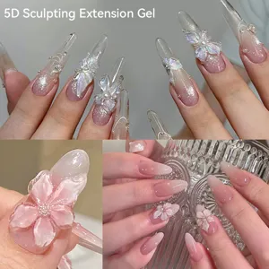 Professionelles 5D-Modellier-Nagelverlängerungsgel mit realistischen 3D-Blumen