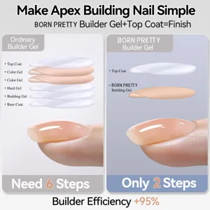 Vergelijking toont de efficiëntie van BORN PRETTY gel van 6 naar slechts 2 stappen