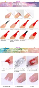 Detailed step-by-step tutorial for applying and removing glitter gel nail polish.