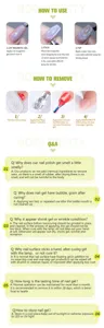 Born Pretty cat eye nail gel instructions for application and removal steps.
