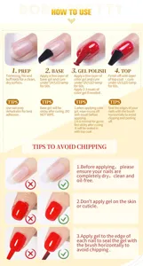 BORN PRETTY nail gel polish application guide with steps and chipping prevention tips.