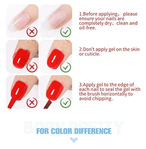 Detailed instructional guide for applying red gel nail polish correctly and long-lasting.
