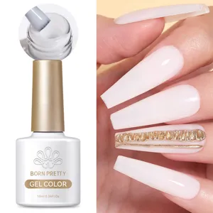 BORN PRETTY milky white jelly nail gel polish for a professional manicure finish