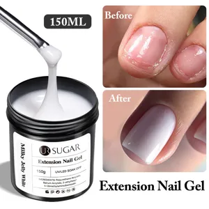UR SUGAR Milky Jelly White Gel επέκτασης νυχιών 150g με εφέ πριν και μετά την χρήση