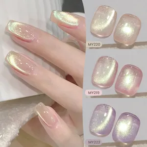 BORN PRETTY cat eye magnetic nail polish gel with glitter shimmer effects in various shades.