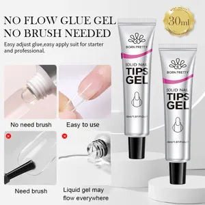 BORN PRETTY 30ml solid nail tips gel glue in tube for professional press-on nail application