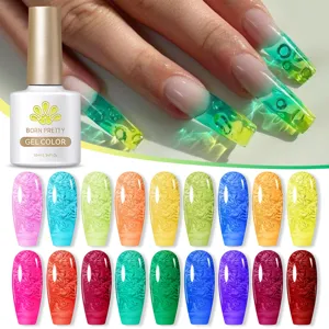 BORN PRETTY Smalto per Unghie Jelly Nude Gel Traslucido Rosa Viola Soak Off UV LED Gel Vernice Finitura Manicure Professionale