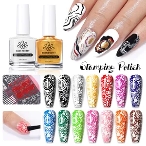 Professional Nail Stamping Polish Varnish For Nail Plates Highly Pigmented DIY Printing Varnish For Manicure Art Design