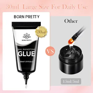 BORN PRETTY 30ml tube nagel strass lijm vergeleken met kleinere standaard potjes