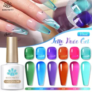 Set smalto gel BORN PRETTY nude traslucido con campioni di colori molto vivaci