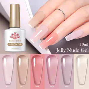 Set smalto per unghie BORN PRETTY Jelly Nude Gel con 6 tonalità traslucide e flacone 10ml