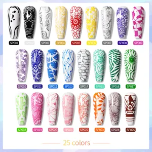 BORN PRETTY nail art stamping polish set featuring 25 vibrant colors and unique patterns
