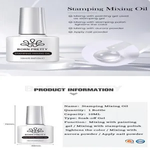 BORN PRETTY 10ml Stamping Mixing Oil gel trasparente soak-off per nail art professionale