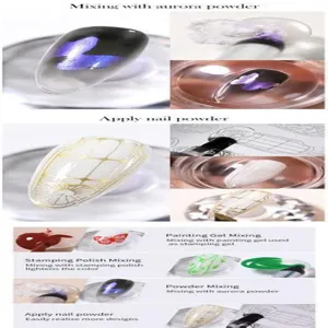 Guida alla miscelazione del gel per stamping con polvere aurora per nail art
