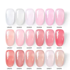 Nuancier de vernis à ongles gel rose nude translucide avec 18 teintes variées