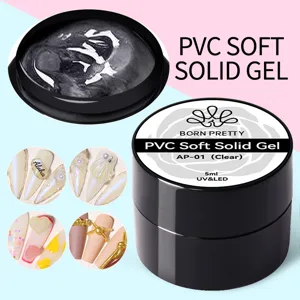 BORN PRETTY PVC Soft Solid Gel 5ml klar UV/LED Nagelschnitzgel für 3D DIY Kunst