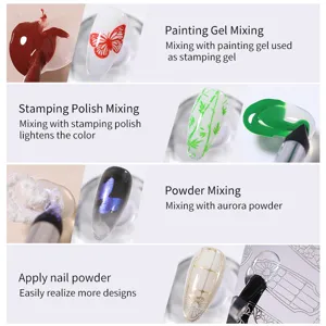 Gel professionale trasparente per nail stamping, per miscelare gel, polveri e smalti.