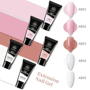Professional BORN PRETTY 30ml Poly Builder Gel for nail extensions in 5 natural color shades.