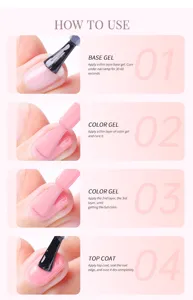 Guide d'application étape par étape pour vernis à ongles gel rose translucide détails