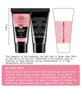 BORN PRETTY 30ml extension nail gel tube dimensions and application warm tips guide
