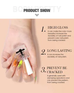 Detailed view of BORN PRETTY nail lacquer showing high gloss and long lasting benefits