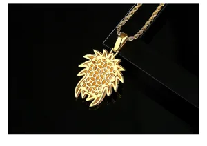 Detailed back view of a gold-plated hip-hop pendant with intricate hollow design