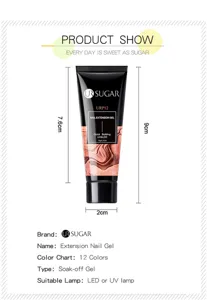 Detailansicht von UR SUGAR 15g Nagelverlängerungsgel mit Abmessungen und Parametern
