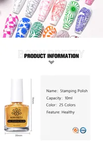 Especificaciones detalladas del esmalte de uñas 10ml BORN PRETTY con dimensiones