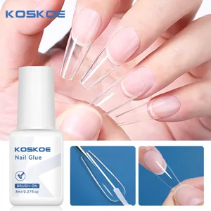 KOSKOE Sterke Nagellijm Voor Kunstnagels Transparant Sneldrogend Penseel Nagellijm Professionele Manicure Gereedschappen