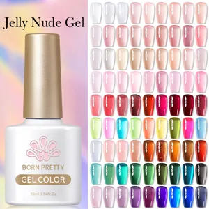 BORN PRETTY Smalto per Unghie in Gel Jelly Nude 10ml Semitrasparente Soak Off UV LED Gel Vernice Per Manicure Professionale Donna Nail Art