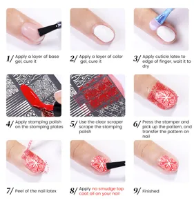 Tutorial detallado de 9 pasos para el uso de esmalte con placas y estampador