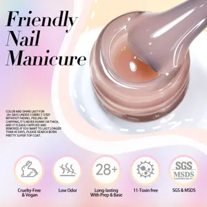 Smalto gel rosa gelatina Born Pretty con finitura lucida per una manicure a lunga durata.