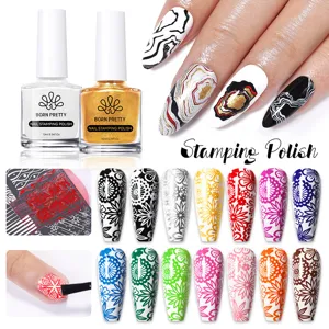 Esmalte para Estampado de Uñas Profesional para Placas Altamente Pigmentado Esmalte de Impresión DIY para Diseño Nail Art
