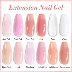 12-Farben Nagelverlängerungsgel Palette mit Soft Pink und Nude Tönen