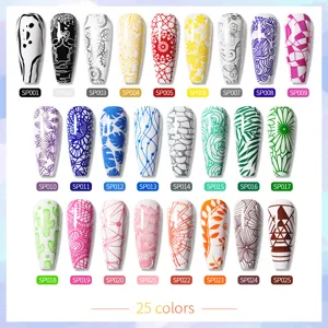 Set de 25 esmaltes para estampado de uñas con diversos patrones para nail art DIY
