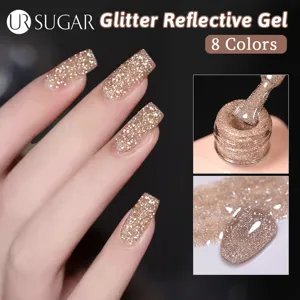 Smalto gel per unghie glitter riflettente URSUGAR con effetto diamante per nail art professionale.