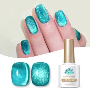 Smalto gel per unghie BORN PRETTY 9D effetto occhio di gatto turchese con boccetta