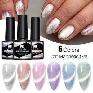 Nee Jolie Cat Magnetic Gel Nagellak set met sprankelende glitter aurora finish